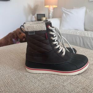 CROCS Allcast Duck Boots #16035 Womens Size 7W.  Color Brown and Black.